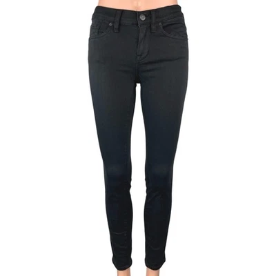 Pantalones de mezclilla ajustados elásticos de tiro bajo negros Madewell para mujer talla 24 Foto 1 de 4