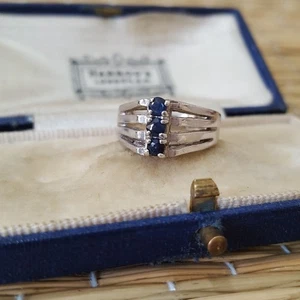 Vintage 925 Sterling Silver Ring, Sapphire, Size J.5 US 5, Norway 1980s, DPG - Picture 1 of 9