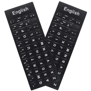 2 Pk English Keyboard Replacement Letter Stickers for PC Computer Laptop Desktop - Picture 1 of 7