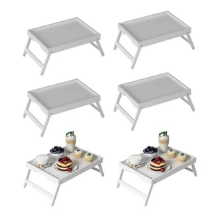 Bed Tray Table with Folding Legs, Bamboo Breakfast in Bed for Kitchen Serving... - Picture 1 of 7