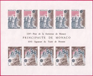 MONACO EUROPA 1982 BLOC FEUILLET N°22 a NON DENTELE NEUF ** TRAITE DE PERONNE - Picture 1 of 2