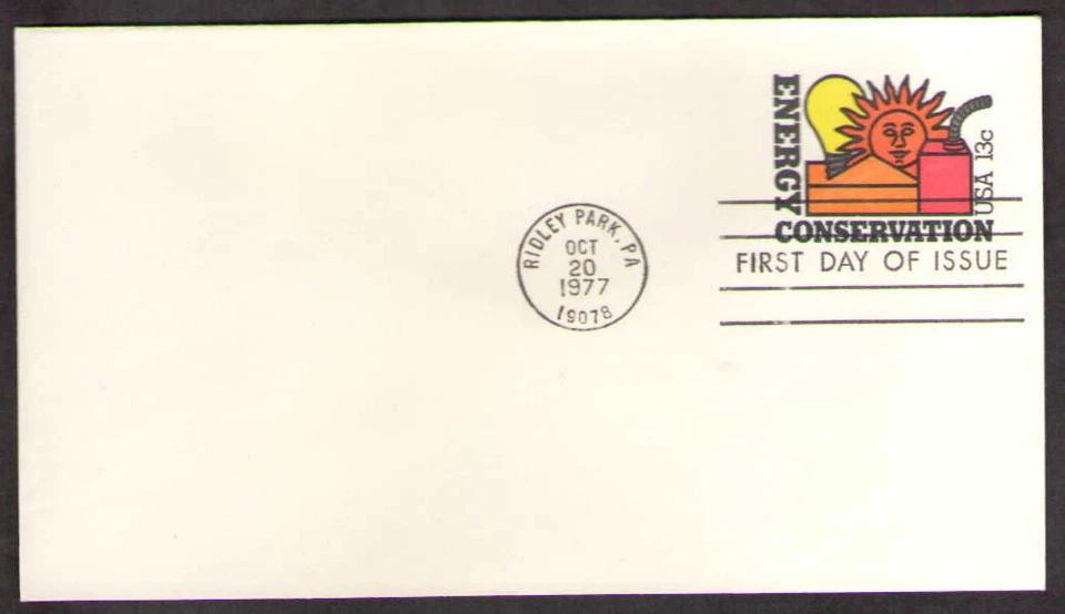 US. U584. 13c. Energy Issue. Size 12 6 1/2" x 3 5/8" Plain. FDC. MNH. 1977 - Image 1 of 1