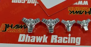 Bloqueos de rueda de aluminio plateados para Team Associated RC10 6192 Dhawk Racing - Imagen 1 de 2