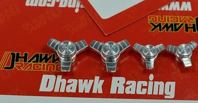 Aluminum Wheel Lock Offs Silver For Team Associated RC10 6192 Dhawk Racing - Image 1 of 2