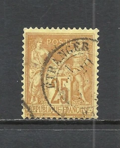 FRANCE SCOTT 99 USED FINE - 1879 25c YELLOW/STRAW ISSUE - PEACE & COMMERCE (A) - Picture 1 of 2