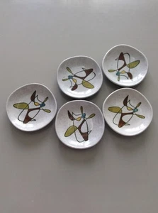METLOX POPPYTRAIL CALIFORNIA FREEFORM SET OF 5 COASTERS VERY RARE - Picture 1 of 12