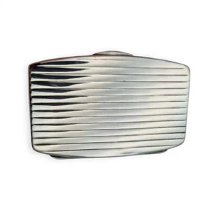 Art Deco Ribbed Rectangular Sterling Silver Box, circa 1940. - Picture 1 of 12