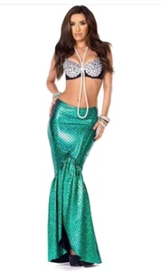 Forplay Coral Reef Embellished Bra & Mermaid Skirt Costume S/M Small/ Medium New - Picture 1 of 6