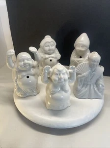 Vintage 1960s Lot of 5 Benihana Tiki Mugs 1 Samurai 2 Sumo 1 Buddha 1 Monk - Picture 1 of 12