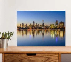 Skyline of Melbourne Australia 5mm thick Plastic Poster Ready to Hang 60x45cm - Picture 1 of 3