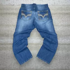 Vintage Skater Jeans 34x30 Tokyo Five Medium Wash Slim Denim Rap Style Art Y2K - Picture 1 of 4