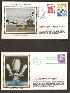 USA. Space Shuttle Columbia . 2 Space Covers. Colorano Silk Cachet - Picture 1 of 1