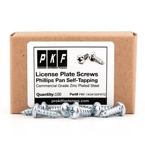 License Plate Screws Phillips Pan Head Self-Tapping Qty 100 - Imagen 1 de 1
