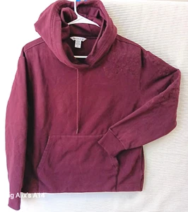 Athleta Purple Hoodie Retroplush Sweatshirt Alya Floral Cozy Embroidered Small - Picture 1 of 12