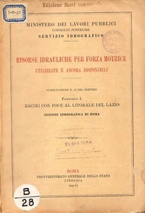 Risorse idrauliche per forza motrice utilizzate ed ancora disponibili. Roma 1928 - Imagen 1 de 1