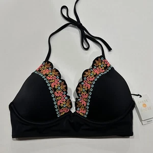 Shade & Shore Women's Tropics Light Lift Eyelet Trim Triangle Bikini Top - 32A - Picture 1 of 2