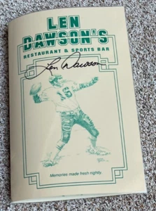 LEN DAWSON S Restaurant & Sports Bar Signed Menu Cover - Picture 1 of 4