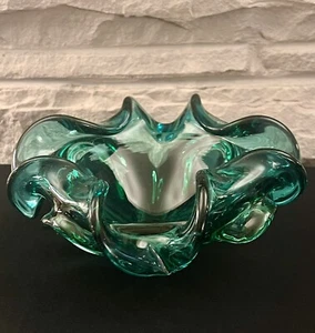 Vintage Murano Glass Bowl Barovier Toso Flower Console Dish Rolled Edge 8.5” - Picture 1 of 11