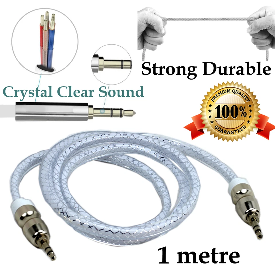 1m AUX IN Auxiliary extension cable stereo audio car for Soniq Hisense Jamo - Image 1 of 1