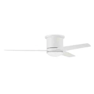 Cole 52 in. Hugger Indoor/Outdoor White Ceiling Fan w/ LED Light and Remote - Picture 1 of 10
