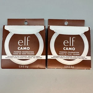 e.l.f. Camo Powder Foundation Rich 620 W w/ Mirror Opened Box 2PACK x 0.28oz - Picture 1 of 4