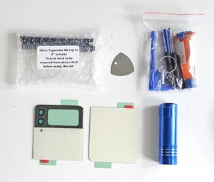 Notification Screen Repair Fit Samsung Galaxy Z Flip3 Cream Back Glass Cover - Picture 1 of 5