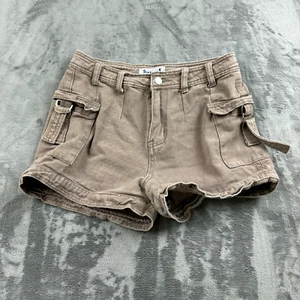 Sixty Six Womens Shorts Size 3 Micro Mini Cargo Gorpcore Y2K Brown Streetwear - Picture 1 of 10