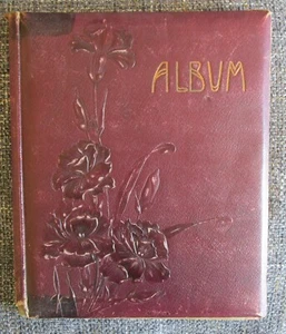 ANTIQUE PHOTOGRAPH ALBUM empty 9" x 11" 34 pages previously used - Picture 1 of 5