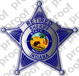 STICKER INDIANA SHERIFF RETIRED B - Picture 1 of 1