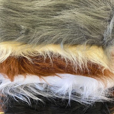 Fabulous Long Hair Fur Fabric for Costumes and Crafting -Select Colour 60"/150cm - Image 1 of 4
