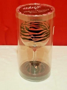 Minx Collectors Oversized Wine Glass Zebra Stripe 9" Tall - Picture 1 of 4