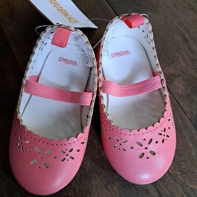 Zapatos de vestir Gymboree NUEVOS NUEVOS CON ETIQUETAS coral bebé niña talla 4 naranja sin cordones planos Foto 1 de 3