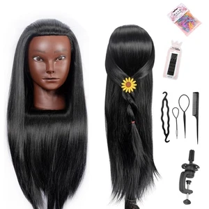 Testa di Manichino con Capelli, Testa di Bambola per Capelli Styling Allenamento Testa Manichino Pr... - Foto 1 di 6
