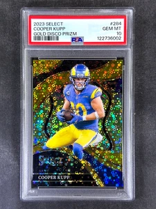 2023 Panini Select #284 Cooper Kupp Gold Disco Prizm /10 PSA 10 Gem Mint - Bild 1 von 2