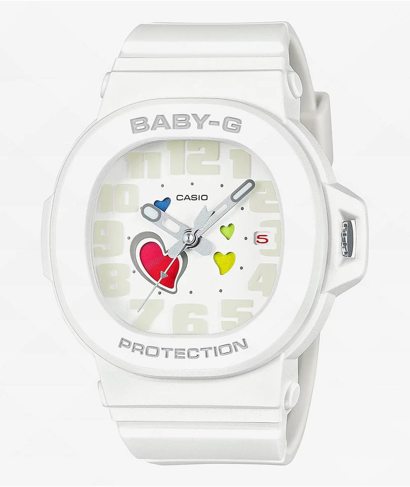 Casio Baby-G BGA10-7A Playful Hearts Series White Resin Band Watch BGA-10-7A - Image 1 of 1