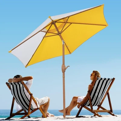 7.5FT Multicolour Beach Umbrella Outdoor Table Umbrella,Market Umbrella with ... - Image 1 of 4