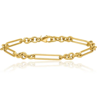 14K Solid Yellow Gold 5.3mm Link Chain Bracelet - Image 1 of 4
