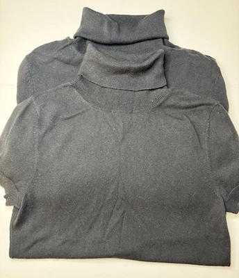 Banana Republic Y2K 短袖黑色高领 XS 码 — 第 1/4 张图片