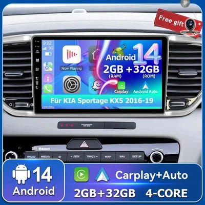 Für KIA Sportage KX5 2016-19 Android 14 Autoradio Navi CarPlay GPS 2GB+32GB WIFI - Bild 1 von 4