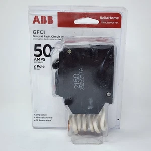 ABB 50A 2-Pole GFCI Breaker THQL2150GFT2A 240V Ground Fault Circuit Interrupt - Picture 1 of 11