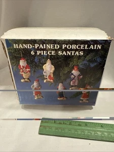 Handbemalte Porzellan 6 Stück Weihnachtsmänner Neu im Karton - Bild 1 von 4