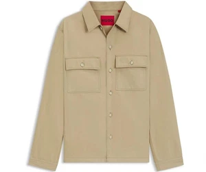 Sobrecamisa HUGO Para Hombre Epoldo Hugo Algodón Chaqueta Ligera en Beige - Imagen 1 de 6