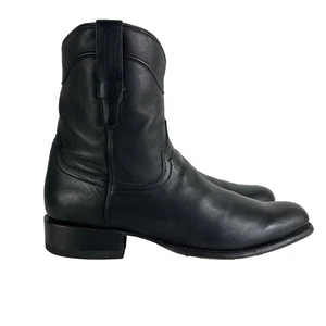TECOVAS Boots Men Sz 13 EE The Dean Black All Leather Handmade Zip Side - Picture 1 of 9