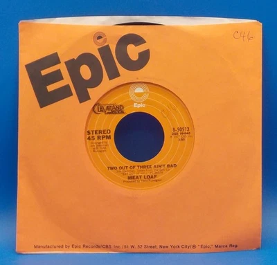 Meat Loaf 45 Two Out Of Three Ain't Bad / Crying Out Loud VG++ J9 - Image 1 of 2