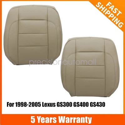 Fits 1998-2000 Lexus GS400 Driver & Passenger Top Leather Seat Cover Ivory Tan Foto 1 de 4