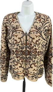 Peruvian Link Damen Beige Alpaka Wolle Hakenverschluss Cardigan Pullover - M - Bild 1 von 3