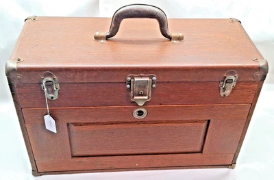 Union Oak Antique Machinist Tool Chest, 7 drawer, USA - Image 1 of 4