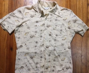 VTG 60’s 70’s Mr. California Button Down Shirt Large Hawaiian Sheer Disco - Picture 1 of 11