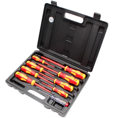 CCLIFE Elektriker VDE Schraubendreher Set 9tlg Isoliert Elektro Schraubenzieher Satz