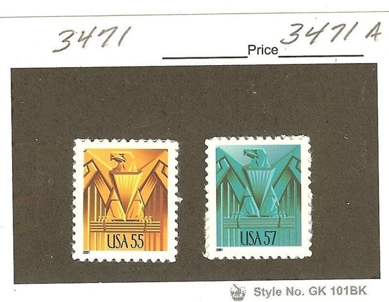 US Scott # 3471 & 3471A ART-DECO EAGLE Set of 2 MNH - Image 1 of 1